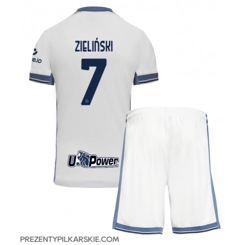 Stroje piłkarskie Inter Milan Piotr Zielinski #7 Koszulka Wyjazdowej dla dzieci 2024-25 Krótki Rękaw (+ szorty)
